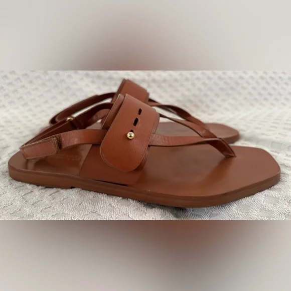 Mercedes Castillo Adria Sandal Napa Leather in Almond Size 41 US 11 Retail $395 - Picture 5 of 13